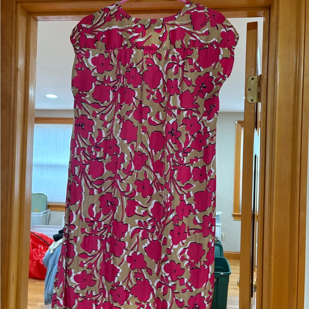 LOFT Pink and Tan Floral Mini Dress - Picture 3 of 3